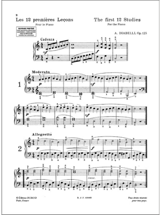 Les Premières Leçons Op. 125 - DIABELLI - Partition - Piano